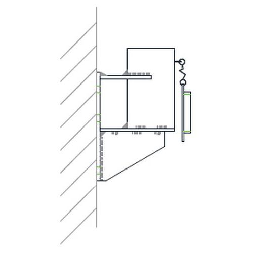 Base da parete acciaio inox per gru legg portat 906-Huchez,