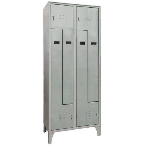 Armadio spogliatoio 4 ante a L grigio chiave,