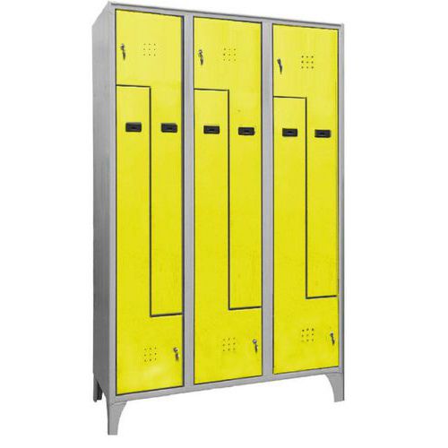 Armadio spogliatoio 6 ante a L giallo chiave,