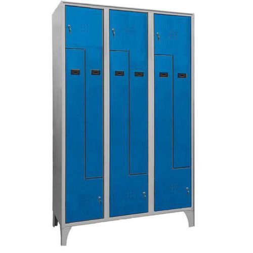 Armadio spogliatoio 6 ante a L blu chiave,