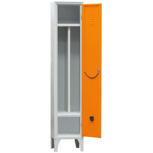 Armadio spogliatoio con vano porta scarpe arancio lucchetto,