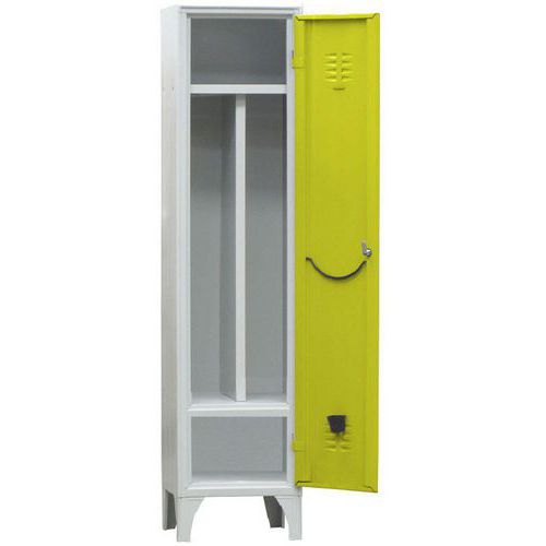 Armadio spogliatoio con portascarpe 1 posto giallo lucchetto,