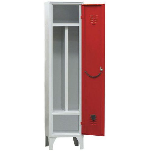 Armadio spogliatoio con portascarpe 1 posto rosso lucchetto,