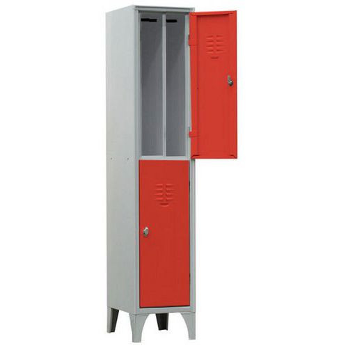 Armadio spogliatoio sovrapposto 2 ante rosso chiave,
