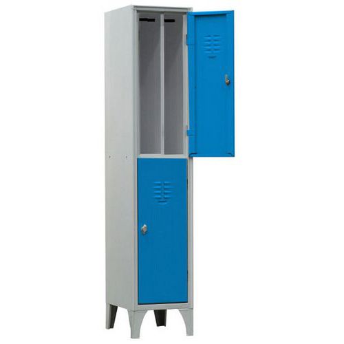 Armadio spogliatoio sovrapposto 2 ante blu chiave,