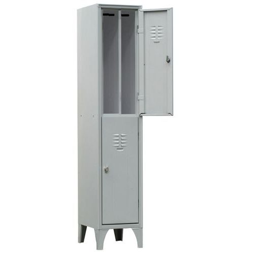 Armadio spogliatoio sovrapposto 2 ante grigio chiave,