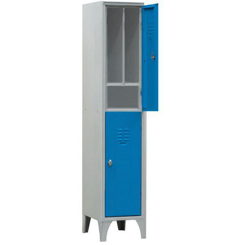 Armadio spogliatoio 2 ante con porta scarpe blu chiave,