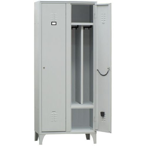 Armadio spogliatoio porta scarpe 2 posti grigio lucchetto,