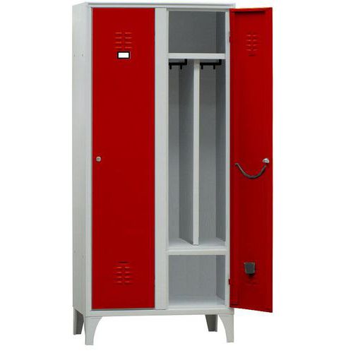 Armadio spogliatoio con portascarpe 2 posti rosso chiave,