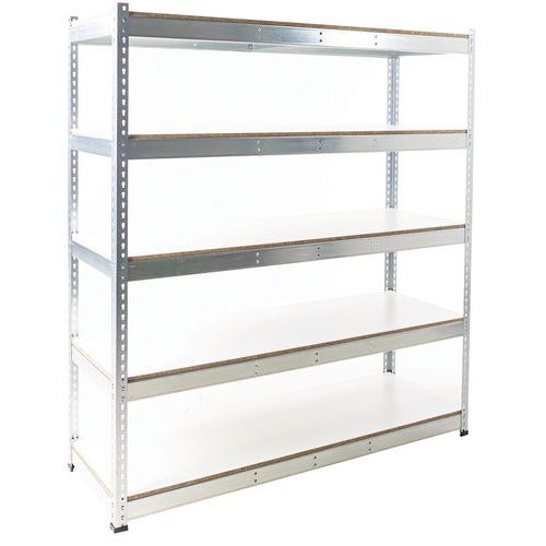 Scaffalatura Manutan Rapid 1 1980x1830x610 5 ripiani in melaminico zincato,