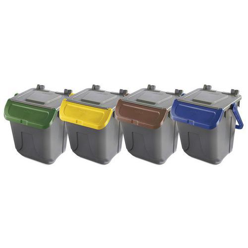 Pattumiera riciclaggio in plastica verde 25L-Mobil Plastic,