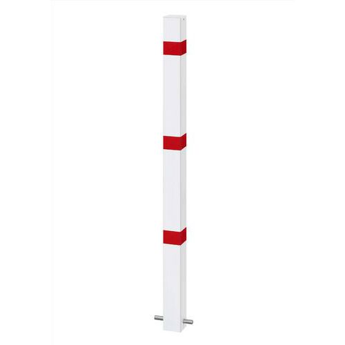 Paletto in acciaio laccato 70x70mm bianco/rosso da fissare,