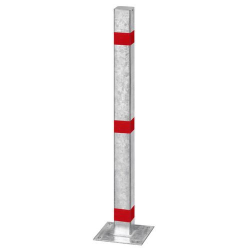 Paletto in acciaio 70x70mm galvan+catarifr rosso su piastra,