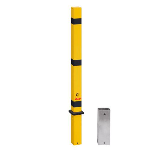 Paletto in acciaio laccato 70x70mm giallo/nero rimovibile,