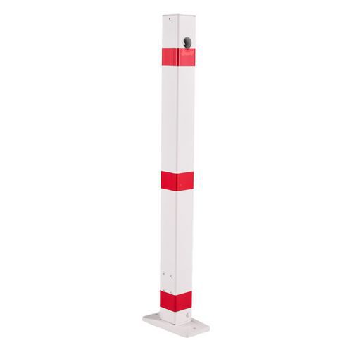 Paletto in acciaio laccato 70x70mm bianco/rosso ribaltabile,