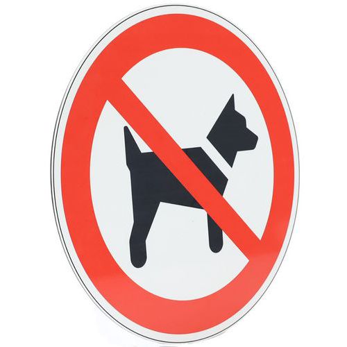 Cartello di divieto-Vietato ai cani-Alluminio-350mm,