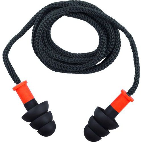 Tappi per orecchie con cordino-TPR CONICFIR010B Grigio,