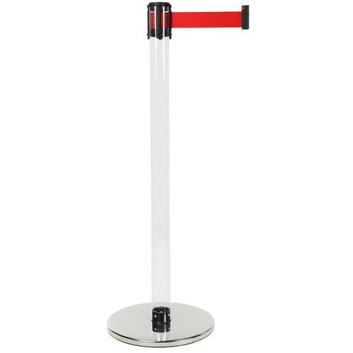 Paletto con nastro rosso-Tubo trasparente-Base argentata,