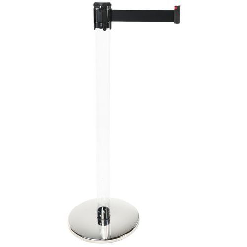 Paletto con nastro nero-Tubo trasparente-Base argentata,