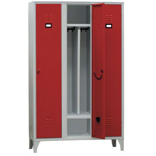Armadio spogliatoio porta scarpe 3 posti rosso chiave,