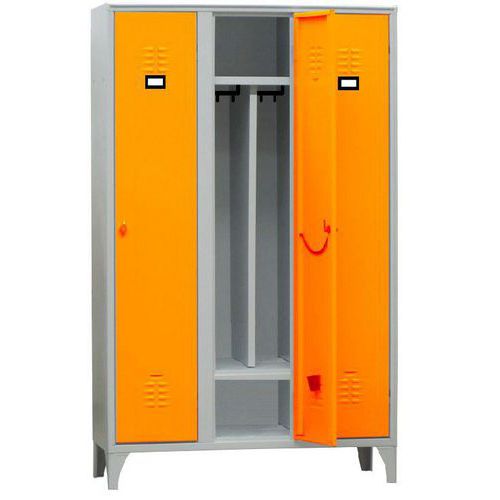 Armadio spogliatoio porta scarpe 3 posti arancione chiave,