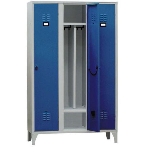 Armadio spogliatoio porta scarpe 3 posti blu chiave,