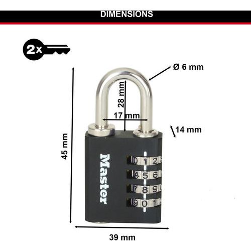 Lucchetti combinazione/chiave sicur 7641EURDBLK-Master Lock,