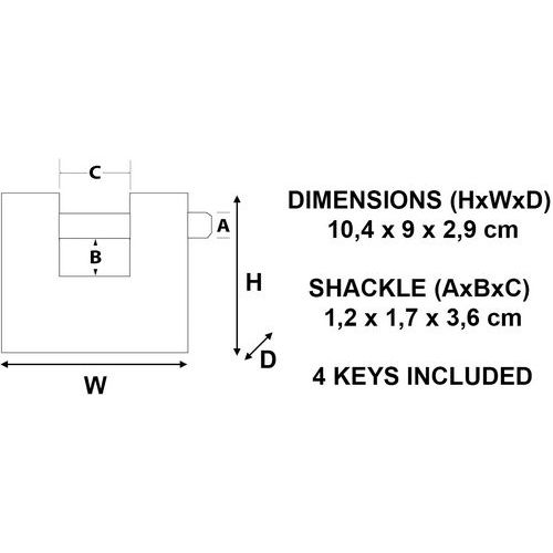 Lucchetti con chiave rettangolari 690EURD-Master Lock,
