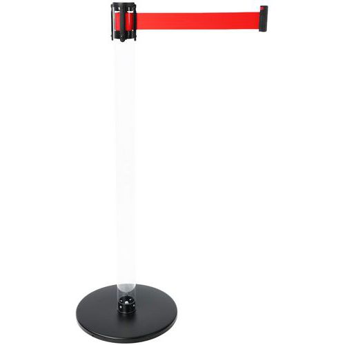 Paletto con nastro rosso-Tubo trasparente-Base nera,