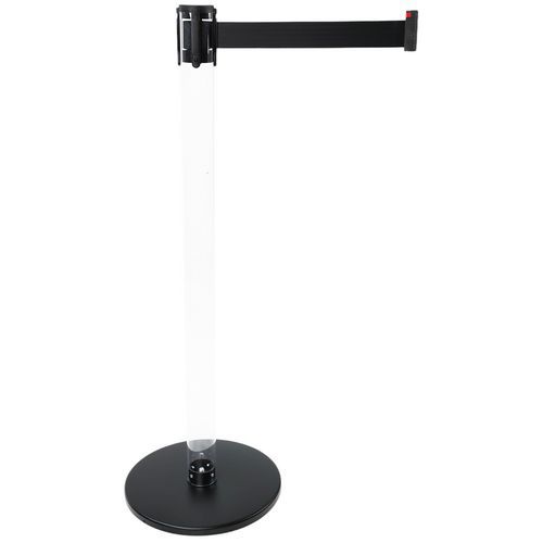 Paletto con nastro nero-Tubo trasparente-Base nera,