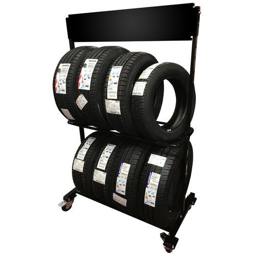 Carrello/espositore per pneumatici a 2 livelli,