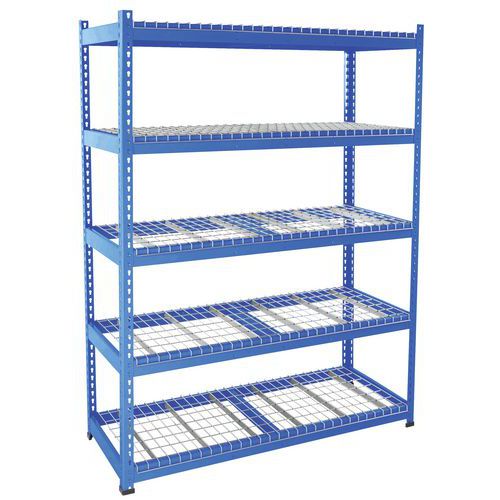 Scaffalatura Rapid 1 1980x1525x455 5 ripiani a griglia blu,