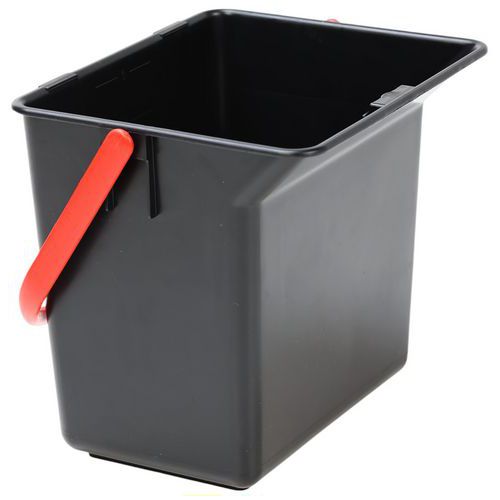 secchio nero con manico rosso 6L,