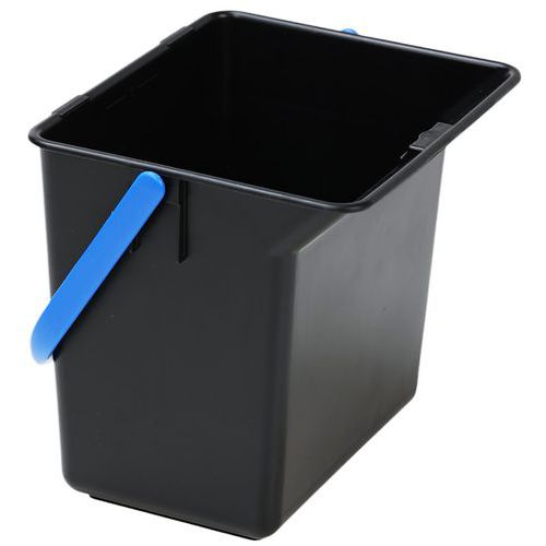 secchio nero con manico blu 6L,