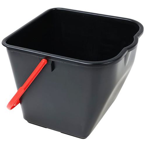 secchio nero con manico rosso 15L,