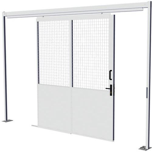 Porta Scorrevole 1/2 Grigl. H=2500Mm Larg=2 000Mm Bianco,