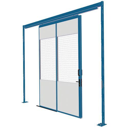 Porta Scorrevole 1/2 Grigl. H=3000Mm Larg=2 000Mm Blue,