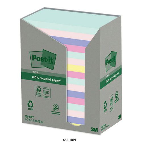 Post-it riciclati - Nature 76x127 mm,