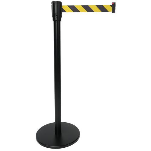 Paletto nero con nastro giallo/nero, lunghezza 2 m,