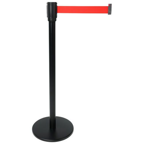 Paletto nero con nastro rosso, lunghezza 2 m,