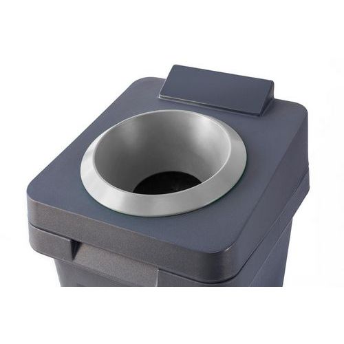 Contenitore Re-Square - 140 L bocca tonda grigio,