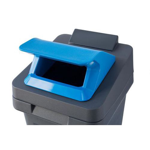 Contenitore Re-Square - 140 L bocca parapioggia blu,