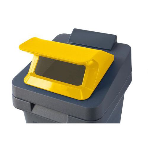 Contenitore Re-Square - 140 L bocca parapioggia giallo,