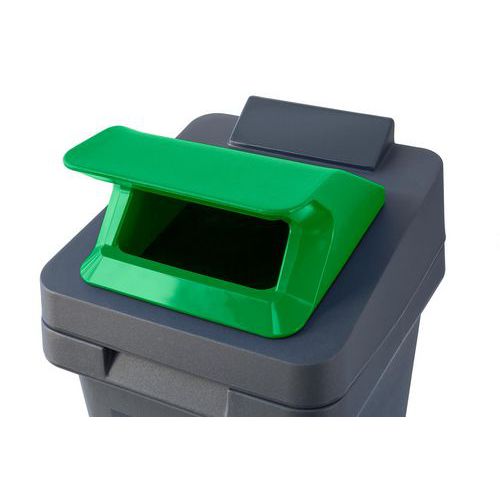 Contenitore Re-Square - 140 L bocca parapioggia verde,