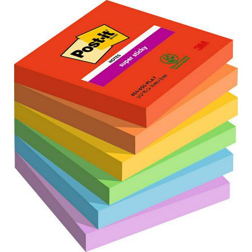 Post-it Super Sticky - Playful 76x76 mm,