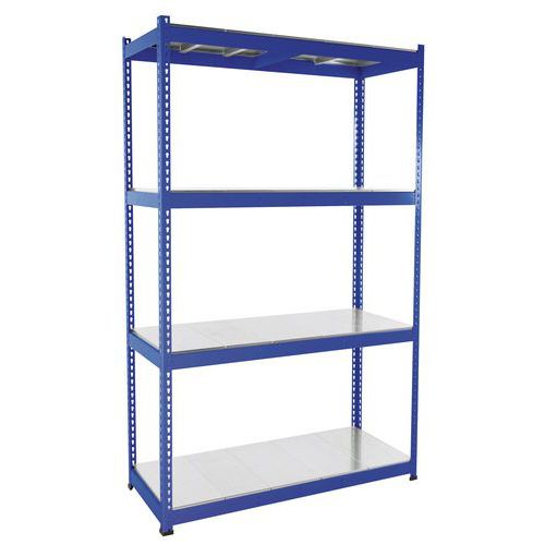 Scaffalatura Manutan Rapid 1 2440x1525x915 4 ripiani met blu,