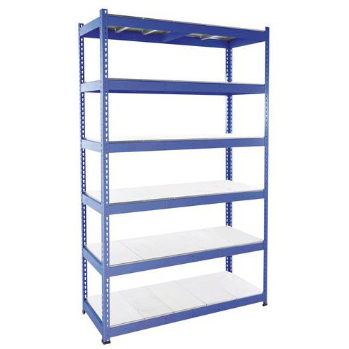 Scaffalatura Manutan Rapid 1 2440x1525x915 6 ripiani met blu,