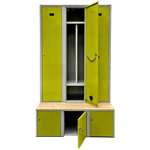 Armadio spogliatoio contenitore portante giallo chiave,