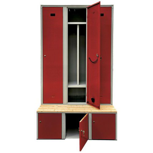 Armadio spogliatoio contenitore portante rosso lucchetto,