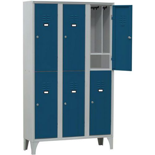 Armadio spogliatoio 6 ante con portascarpe blu chiave,